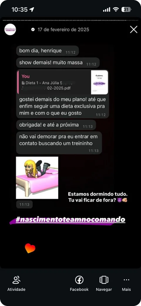 Depoimento de aluno da Nascimento Team
