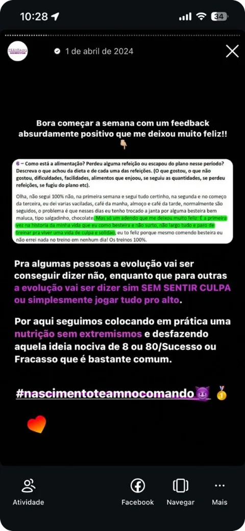 Depoimento de aluno da Nascimento Team