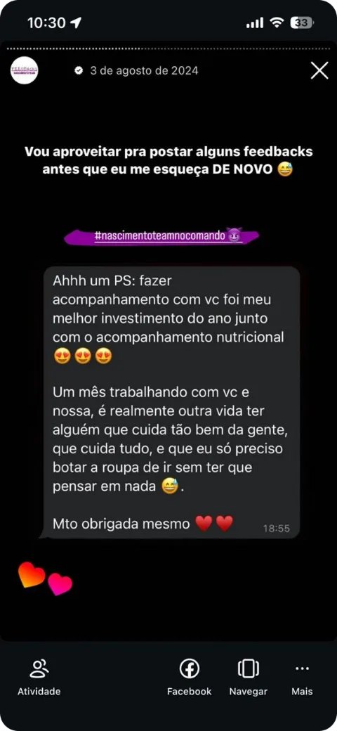 Depoimento de aluno da Nascimento Team